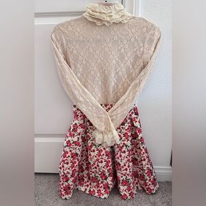 Cream Ruffled Blouse with Peter Pan Collar